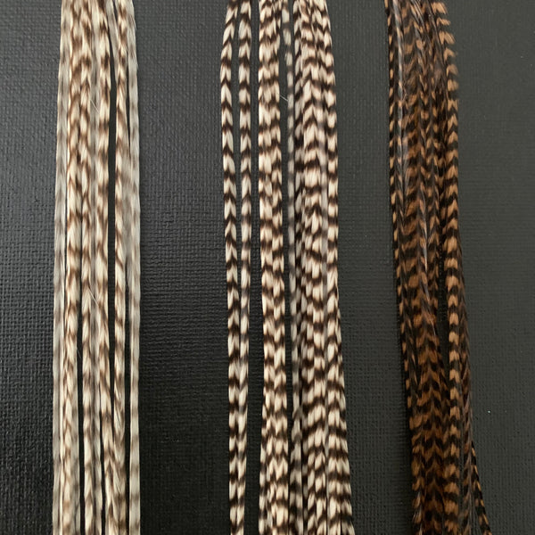 Fawn Grizzly Natural Hair Feathers