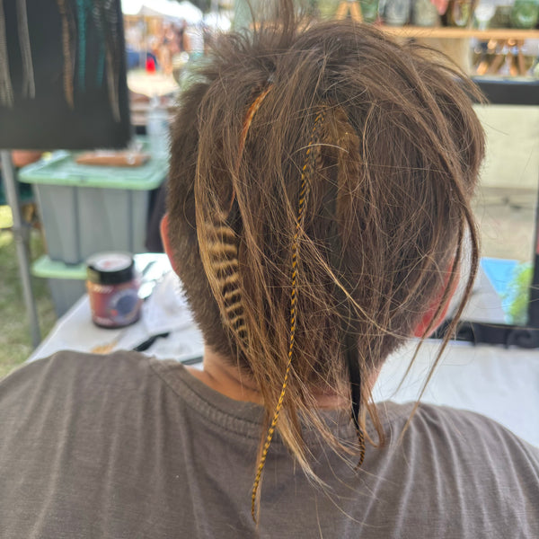 Fawn Grizzly Natural Hair Feathers