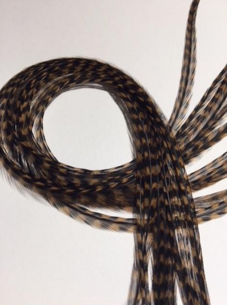 Fawn Grizzly Natural Hair Feathers