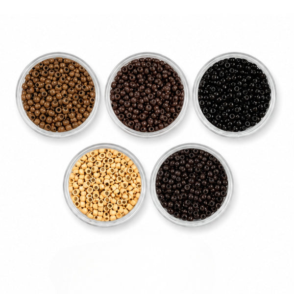 3mm nano hair extension beads silicone lined colour range in 5 shades for hair extensions hairstyling