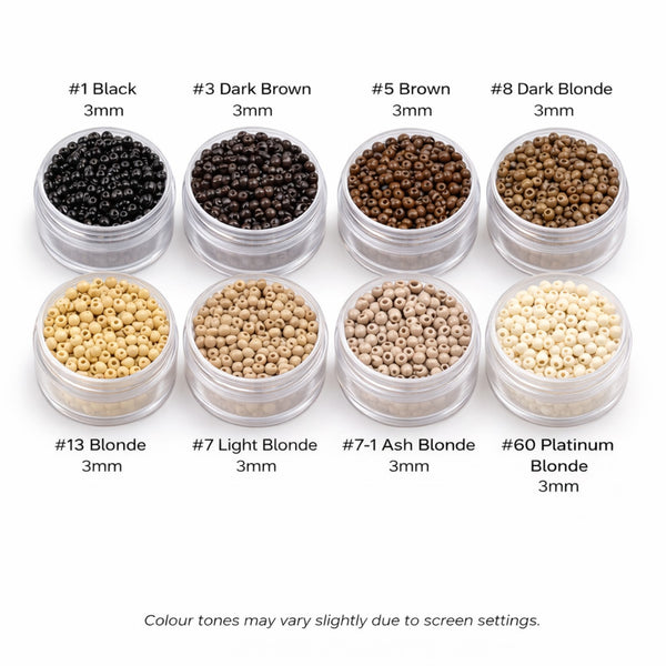 3mm nano hair extension beads silicone lined colour chart