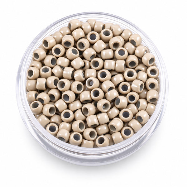 3mm nano hair extension beads silicone lined ash blonde #7-1