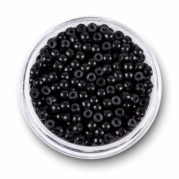3mm nano hair extension beads silicone lined black #1