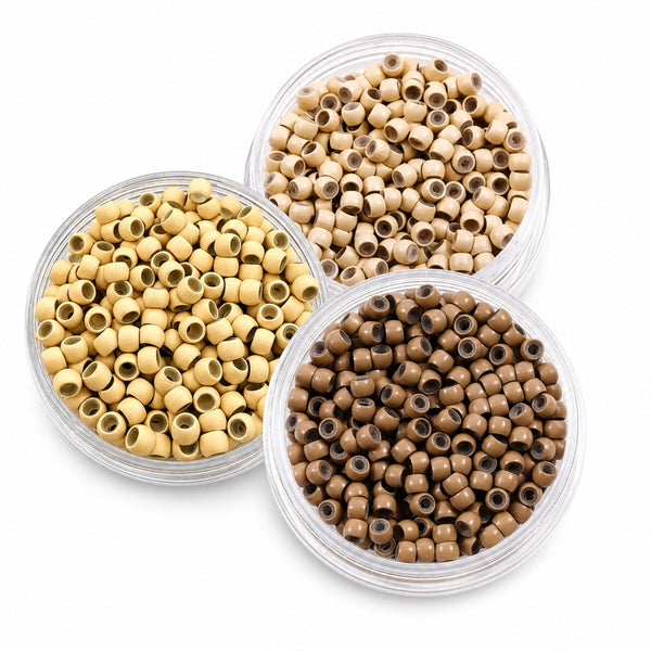 3mm silicone lined hair extension beads blonde mix for nano bead hair extensions