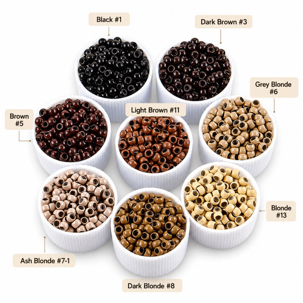 3mm nano hair extension beads silicone lined colour range