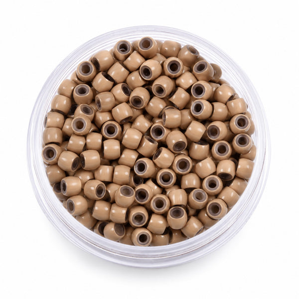 3mm nano hair extension beads silicone lined dark blond #8