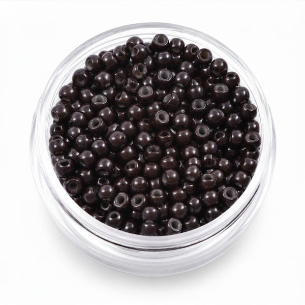 3mm nano hair extension beads silicone lined dark brown #3