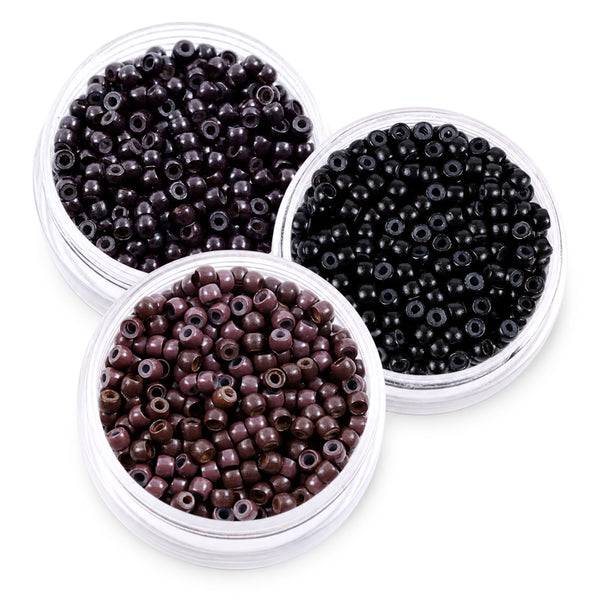 3mm nano hair extension beads silicone lined dark mix #1 #3 #5