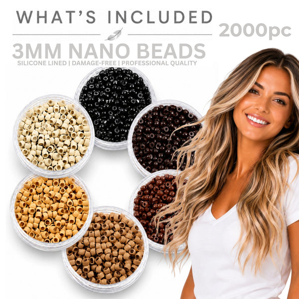 2000 3mm nano hair extension bead rings of whats included  for wild4feathers brand