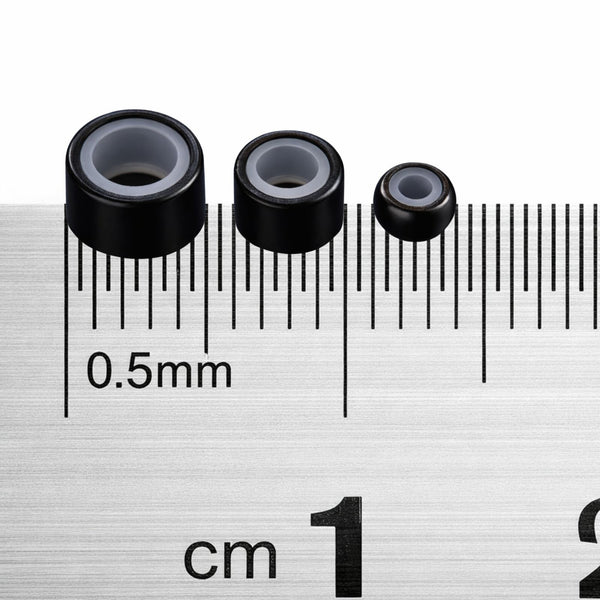5mm silicone lined hair extension beads comparison to 4mm 3mm nano bead extensions