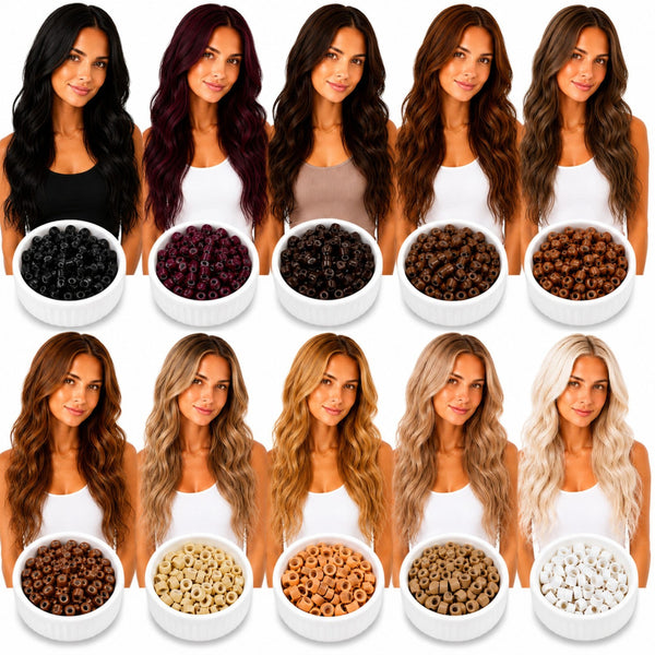 5mm micro bead hair extension ring colour chart by Wild4Feathers brand