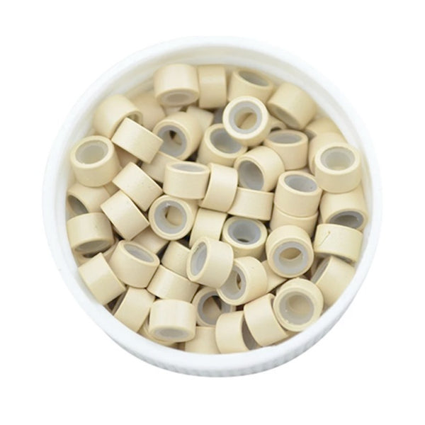 5mm micro hair extension beads light blonde #07 silicone lined micro rings