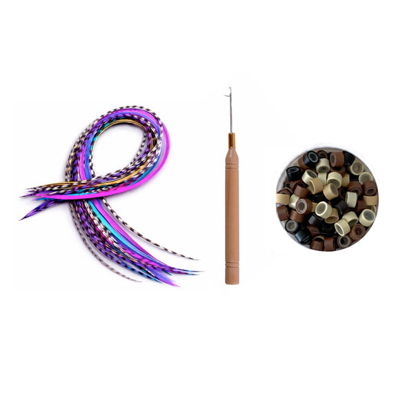 20 XXL Multi Colour Feather Extensions Mix