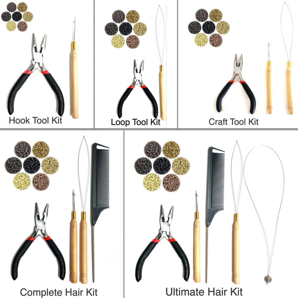 Display of Hair Kits available for purchase from Wild4feathers