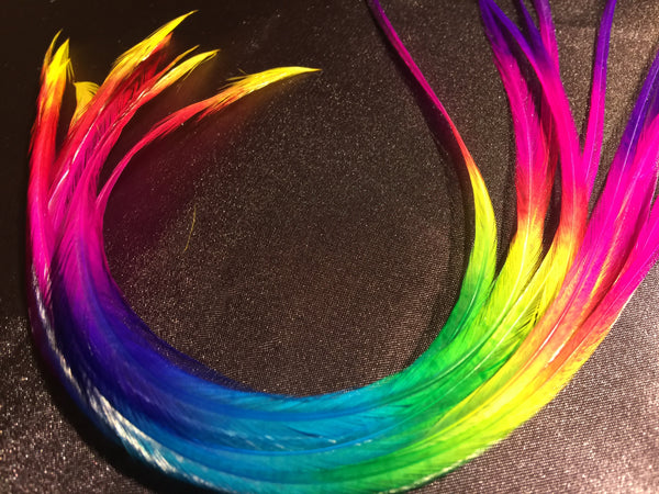Rainbow Solid Feathers – 4pc Pack (Standard Length)