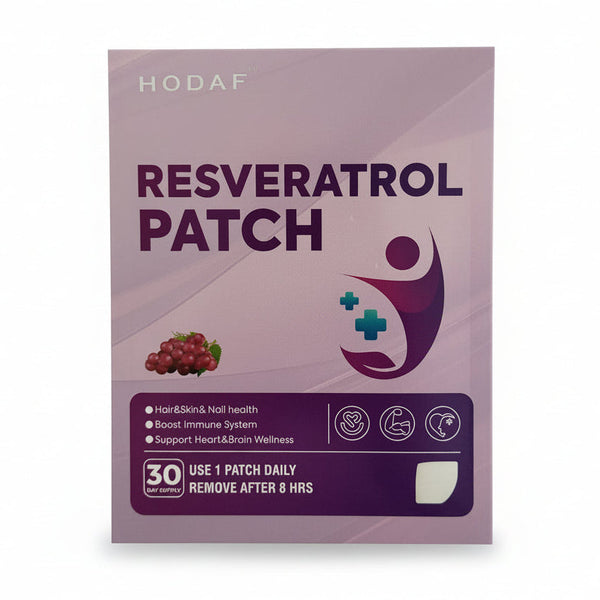HODAF Resveratrol Patch packaging on a white background