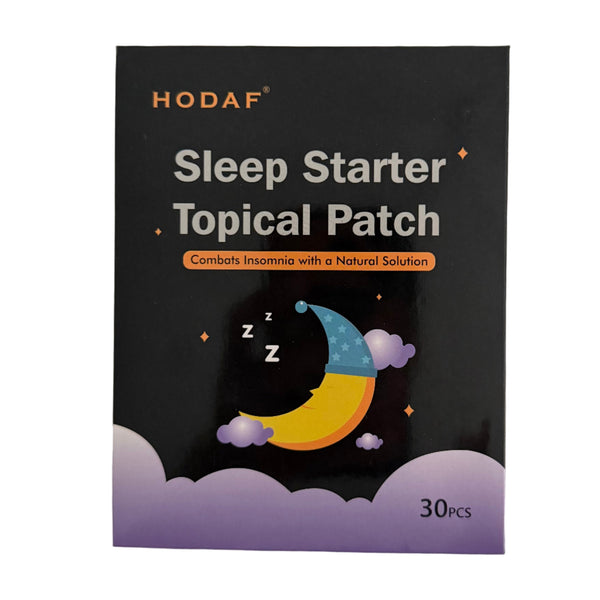 HODAF Sleep Starter Topical Patch packaging on a light gray background