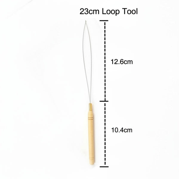 23cm loop tool with measurements on a white background