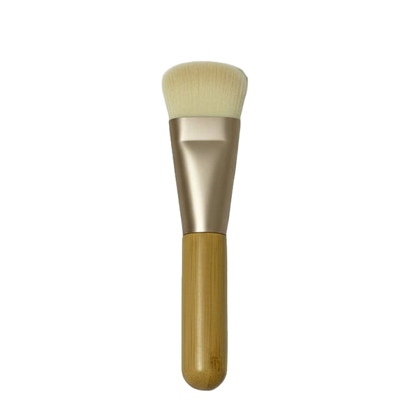 Makeup brushes and a container on a white background