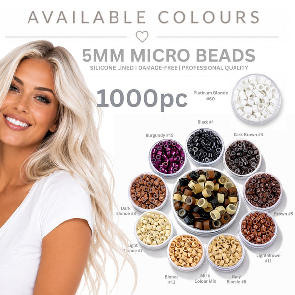 5mm 1000 piece hair extension micro bead rings for hair extension installs by Wild4Feathers Brand