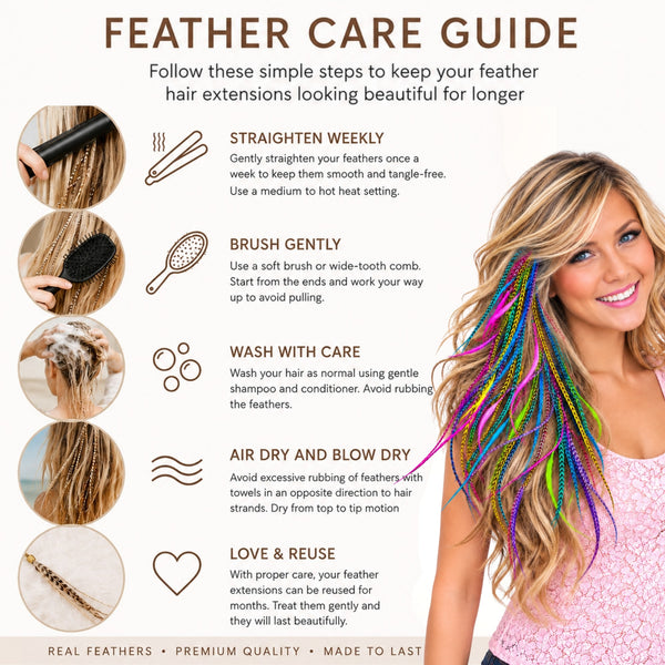 Bright Mix Feather Hair Extensions 20 Super long