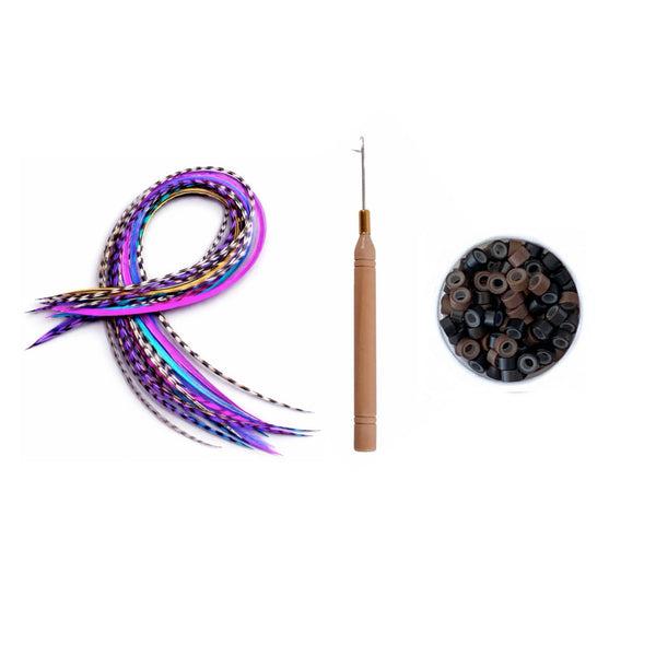 20 XXL Multi Colour Feather Extensions Mix