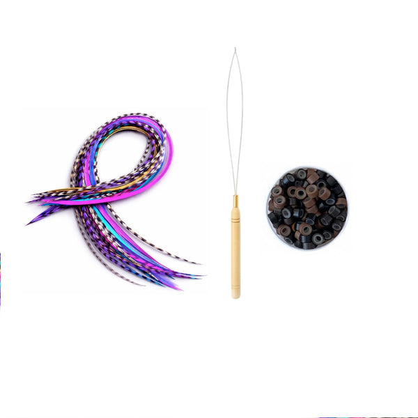 20 XXL Multi Colour Feather Extensions Mix