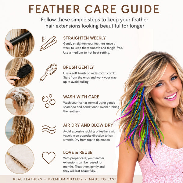Wild4Feathers Feather care guide simple steps to keeping feather hair extensions lasting longer