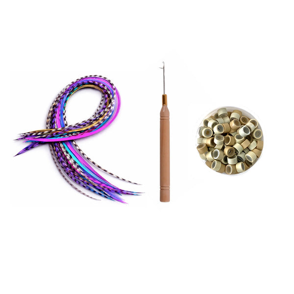 20 XXL Multi Colour Feather Extensions Mix