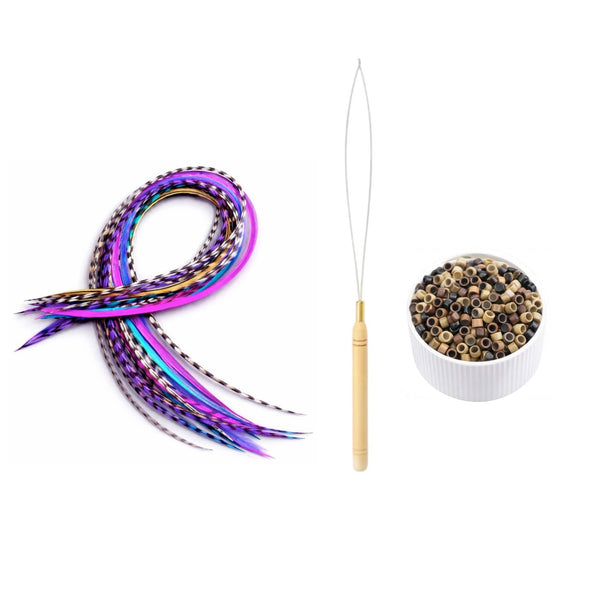 20 XXL Multi Colour Feather Extensions Mix