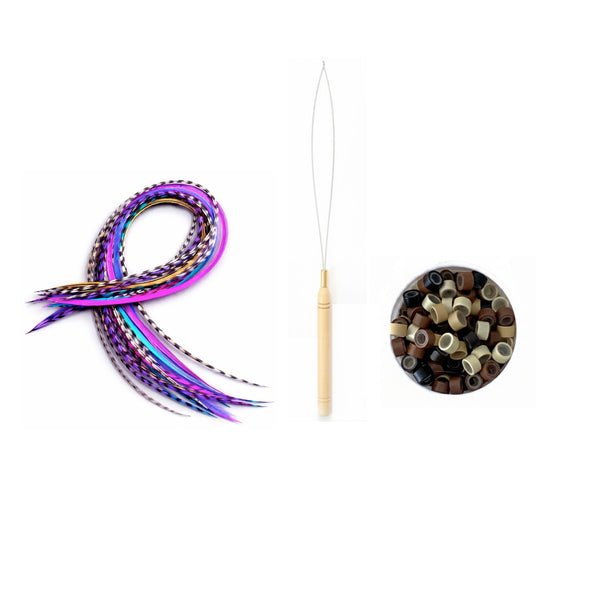 20 XXL Multi Colour Feather Extensions Mix