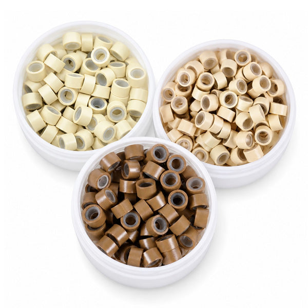 5mm silicone lined hair extension beads blonde mix for micro bead hair extensions