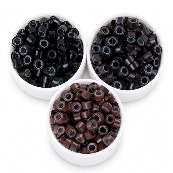 5mm silicone lined hair extension beads dark mix for micro bead hair extensions