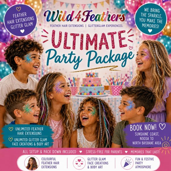 Kids Party Entertainment Feathers and Glitter Glam Parties Sunshine Coast