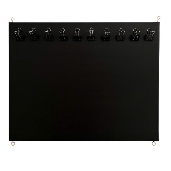 Black interlocking retail display board for market stalls and salon product displays on a white background