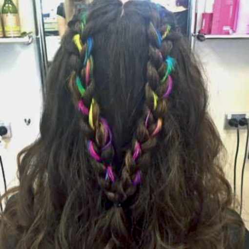 Rainbow Feather Hair Style