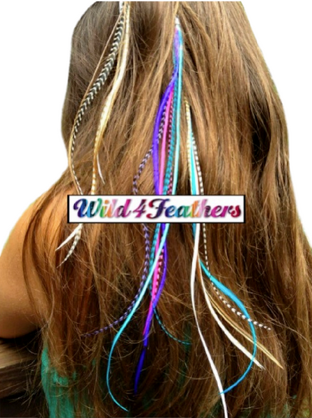 Rainbow Feathers 100 Pack Solid Grizzly Standard Lengths